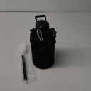 Insulated Water Bottle | Thickened Stainless Steel Vacuum Metal | Portable Sports Half Gallon Large Water Jug for Gym and Hiking with Straw, Carrier Bag, Handle Strap | BPA-Free 64 oz (Advanced Black)