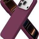 ORNARTO Compatible with iPhone 17 Pro Case 6.3", Slim Liquid Silicone 4 Layers Full Covered Soft Gel Rubber Shockproof Cover, Protective Phone Case for iPhone 17 Pro-Wine Red