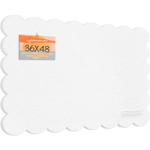 Scalloped Bulletin Board 48x36 inches, Decorative Felt Pin Board for Wall