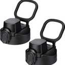 Auto Flip Lid for Bubba 20/24/40oz Wide Mouth, 2Pack Spout Lid Replacement Lid with Button Lock for Hydro Flask 32/40oz Wide Mouth Water Bottles