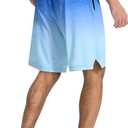 EZRUN Men's Athletic Basketball Shorts with Zipper Pockets Workout Gym Quick Dry 9 Inches Long Shorts for Tennis Running
