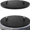 Fire Pit Lid Cover Round - 34" Rust Resistant Powder Coated Steel Firepit Cover or Table with 2 Wooden Handles for Patio Fire Pit, Weatherproof for All Seasons, Fits Fire Pits Up to 32"