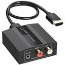 HDMI ARC Adapter 4K60Hz HDMI ARC Audio Extractor with 3.5mm and L R Stereo Audio for HDTV Soundbar Speaker Amplifier