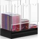 2 Pcs Acrylic Booster Pack Dispenser, Card Dispenser Storage and Organizer, for Trading Card, Booster Packs, Sports & More (Black Base 3 Slots)