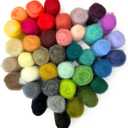 Woolbuddy Wool Roving Kit - 40 Vibrant Corriedale Wool Colors for Wet & Dry Felting Soft, Carded Core Wool for Beginners & Artists Premium Felting Supplies