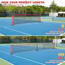 Portable Pickleball Net Set with Wheels, Regulation Size 22 FT & Half Court 11 FT, Steady Metal Frame Pickle Ball Net Set System with Carry Bag for Backyards, Driveways, and Garages