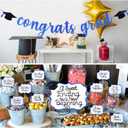 3 x Blue 2026 Graduation Candy Bar Signs Graduation Table Candy Buffet Labels for 2026 Graduation Dessert Food Label Table Party Decorations Blue
