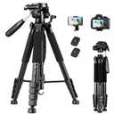 VICTIV 74” Camera Tripod, Tripod for Camera and Phone, Aluminum Professional Tripod Stand for Canon Nikon with Carry Bag and Phone Holder, Compatible with DSLR, iPhone, Spotting Scopes, Max Load 9.5Lb