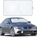 EcoNour Car Windshield Sunshade | Blocks 99% Heat & Keeps Interior Cool | Universal Fits Cars, SUVs, Trucks | Automotive Sun Screen, Visor & Car Accessories for Summer | Medium (64x32 Inches)