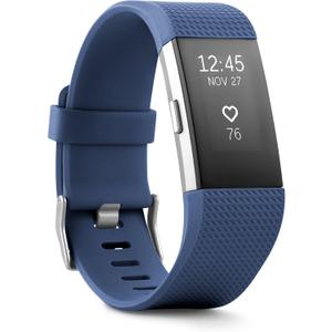 Fitbit Charge 2 Heart Rate + Fitness Wristband, Blue, Large (US Version), 1 Count