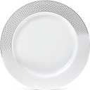 " OCCASIONS " 120 Pieces Chargers pack Wedding Party 12'' Disposable Plastic Charger Plates/Chargers (Diamond in White & Silver)