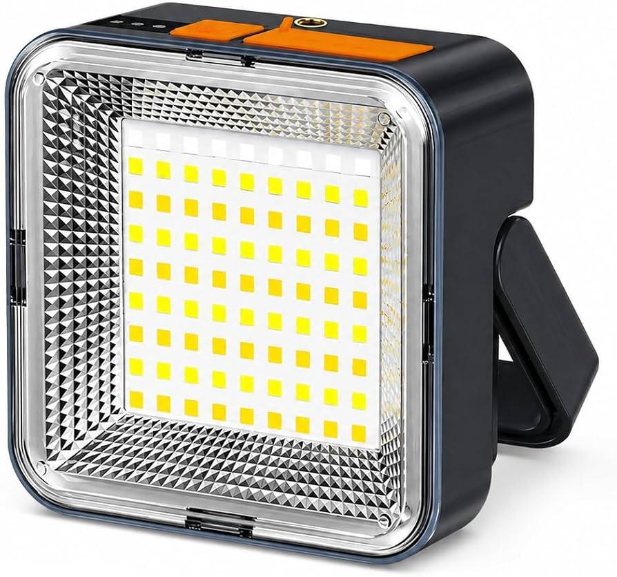 1Pc, Solar Rechargeable LED Camping Lantern, Smiling Shark USB Rechargeable COB Work Light with Power Bank, Portable Emergency Tent Light with Hanging Hook for Outdoor