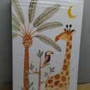 B.B.F MAKE Whimsical Framed Canvas Wall Art Kids Room Decor Giraffe and Tropical Bird Poster Print Jungle Safari Oil Painting Vintage Animal Artwork for Nursery Bedroom Wall Home Decoration, 11x14inch (11L" x 14W")