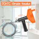 Drain Snake Auger 33 Feet, Plumbing Snake Drain Hair Clog Removal Tool, Heavy Duty Toilet Snake Auger, Sink Unclogger Drain Cleaner Tool for Bathroom Kitchen Tub Shower Drain Clog Remover with Gloves