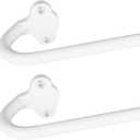 2 Pack Wrap Around Curtain Rods,White Curtain Rods 48 to 84 Inch,5/8 Inch Adjustable Blackout Curtain Rod Set with Bracket,Room Darkening Window Rod,Metal Hidden Curved Drapery Rods 48-84",White