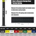 Garage Door Torsion Spring Set, Pair of 2" Electrophoresis Coated Garage Door Springs Replacement with 2 Non-Slip Winding Bars and Bearing, Minimum 16000 Cycles (.207x2x20")