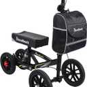 All Terrain Foldable Knee Scooter Walker - Economical Knee Walker for Foot Injuries, Compact Crutches Alternative - Black