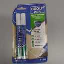 Grout Pen White Tile Grout Paint Marker: Waterproof Tile Grout Colorant and Sealer Pens for Cleaner Looking Floors & Whitener Without Bleach - Narrow 5mm, 2 Pack with Extra Tips (7mL) - White