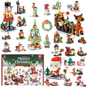 Christmas Advent Calendar 2025, 6 in 1 Building Blocks, 24 Days Countdown Calendar Toys for Kids, Christmas Building Toys Party Favors, Kids Christmas Gifts for Boys & Girls