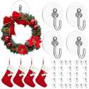 Jetec 100 Pcs Suction Cup Hooks 1.18 Inch Window Small Suction Cups with Hooks Waterproof Removable Clear Mini Suckers Hanger for Glass Bathroom Wall Door Christmas Wreath Lights Stockings