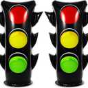 JellyArch 24 Inch Inflatable PVC Traffic Light Balloons Racing Car Birthday Party Decorations Traffic Signal Stoplight Balloons for Vehicle Birthday Party Supplies