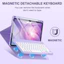 Harvopu Keyboard Case Compatible with iPad Air 11-inch/Air 5th 4th Generation Case with Keyboard-Backlit Detachable, Folio Keyboard Cover with Pencil Holder for Air 11" M4/M3/M2, Air 5/Air 4 (Purple)