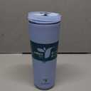 REDUCE Halo 24 oz Stainless Steel Vacuum Insulated Tumbler - Spill Proof Travel Mug with Flip Handle Lid - Keeps Drinks Cold for 32 Hrs - Dishwasher Safe - Cupholder Friendly - Glacier