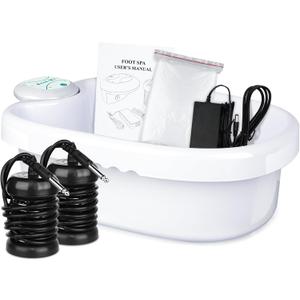 Ionic Foot Bath Detox Machine, Ion Foot Spa Detox Machine for Home Use, Ionic Foot Cleanse System with 100 Foot Bath Liners, 2 Ion Arrays
