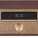Crosley CR3501A-MA Fleetwood Retro Alarm Clock FM Radio and CD Player with Stereo Bluetooth Speakers, Mahogany