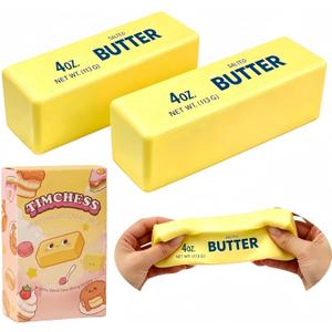 2 Pack Slow Rising Dumpling Squishy Butter Squeeze 2026 Upgraded Slow Rebond Butter Squishy Toy Soft Desk Fidget Toy for Stress Relief & Calming