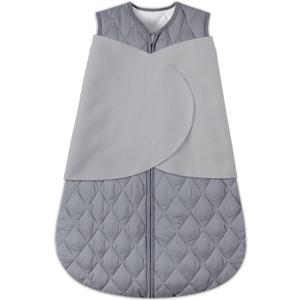 Newborn Sleep Sack Baby Swaddle,3-Way Adjustable Wearable Blanket,Swaddling Sleeping Bag,TOG 2.5 (Gray, 0-3 Months)