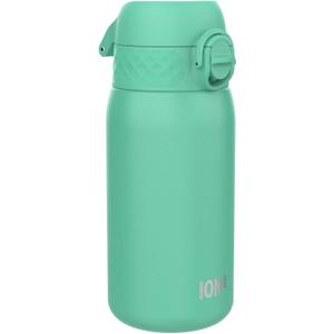 Ion8 Kids Water Bottle, Steel 400 ml/13 oz, Leak Proof, Easy to Open, Secure Lock, Dishwasher Safe, Flip Cover, Carry Handle, Easy Clean, Durable, Scratch Resistant, Carbon Neutral, Teal Green (13.5 Ounces)