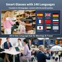 Smart Bluetooth Glasses with AI Translation, 164 Languages Translator, with Speaker,Photochromic Lenses, TR90 Frame, 5H Battery Life, Open-Ear Audio for Men & Women, Driving,Travel&Work