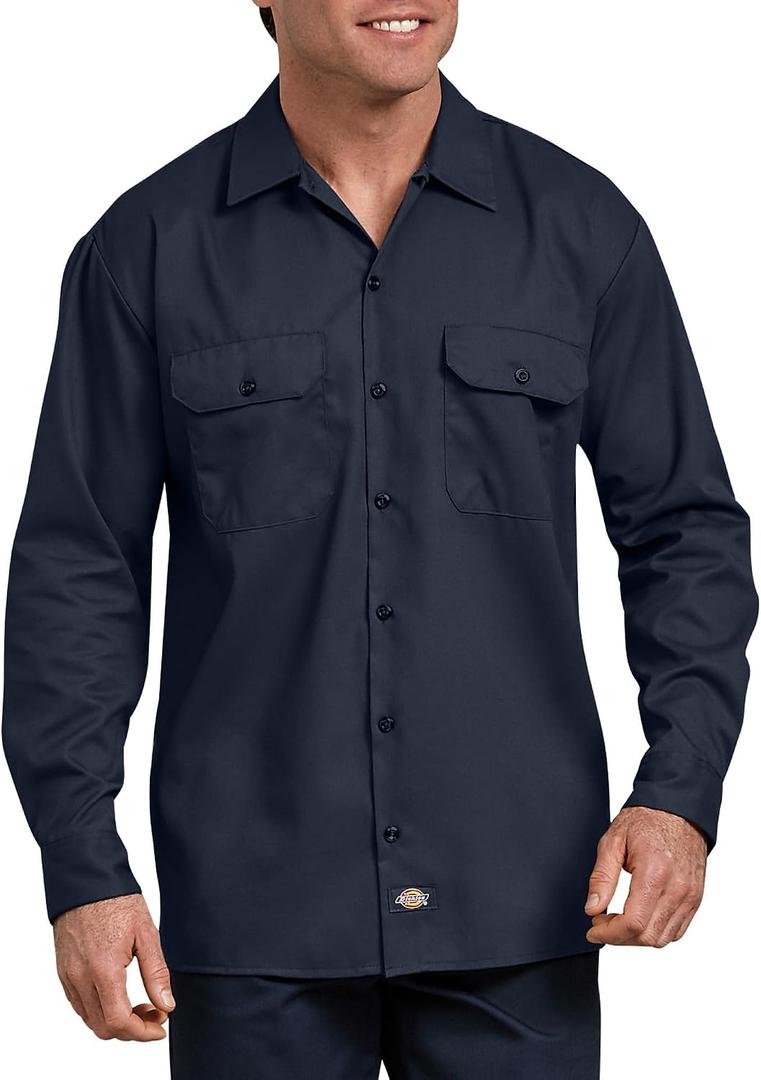Dickies Mens Flex Relaxed Fit Long Sleeve Work Shirt L