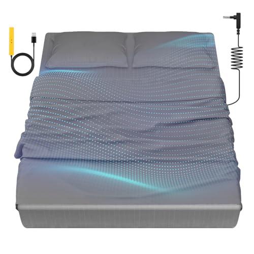 HLLBLL Grounding Bedding Sheet Set, Bed Sheets and Pillowcase Set, 90% Organic Cotton+10% Pure Silver Organic Fitted Grounded Sheet for Improved Sleep, Pain Relief (Gray, King(78.1 * 80.1 * 15inch))