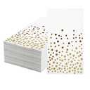 Pack of 120 Gold Foil Guest Napkins White and Golden Polka Dots Disposable Hand Towels Metallic Dinner Paper Napkins for Wedding Baby Bridal Shower Bathroom Party Supplies
