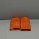 Kevin Textile Pack of 2 Decorative Outdoor Waterproof Throw Pillow Covers Stripe Square Pillowcases Autumn Decorative Modern Cushion Cases for Patio Couch Bench 18 x 18 Inch Orange