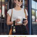 2 x Keychain Wristlet, Stretchy Key Chain for Car Keys with D ring, Cute Scrunchie Wrist Bracelet, Fashion Key Holder for Women Men Girl Teens Teacher, Black