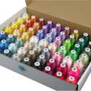 Simthread 63 Colors Polyester Compatible with Brother Embroidery Machine Thread Kit 40 Weight Compatible with Brother Babylock Janome Singer Pfaff Husqvarna Bernina Embroidery Sewing Machines 550Y