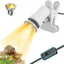 GOZILLA Reptile Heat Lamp, Turtle Lamp with 50W UVA/UVB Turtle Light Bulb, 360Rotatable Clip Reptiles Basking Light for Amphibian and Reptile Tanks, Terrariums, Cages.(White)