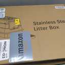 Stainless Steel Cat Litter Box with Lid, Extra Large Enclosed Metal Litter Pan with High Sides, Full Flip Cover Litter Box for Large Cat, Include Scoop & Step, Leak Proof Easy Clean Odor Control, Grey