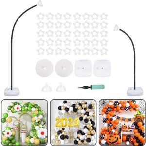 OurWarm 9.35FT & 6FT Balloon Arch Kit, Free Bending Shape Balloon Arch Stand with Base, Floor Half Balloon arch for Wedding Birthday Party Baby Shower Yard Lawn Home Graduation Party Decorations