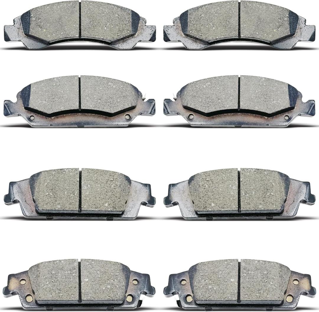 D1363 D1707 Front Rear Ceramic Brake Pads Set Fit For Cadillac Escalade/Escalade Esv,For Chevrolet Silverado 1500/Suburban/Tahoe,For GMC Sierra 1500,For GMC Yukon/Yukon XL