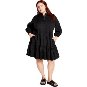 City Chic Women's Plus Size Dress - Kiara Mini, 16, Black