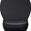 MROCO Ergonomic Mouse Pad with Gel Wrist Rest, Comfortable Mousepad with Smooth Wrist Support Surface and Non-Slip PU Base for Pain Relief, Computer, Laptop, Office & Home, 9.4 x 8.1 in, Black Color