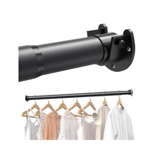 Closet Rods for Hanging Clothes, 17 to 84 Inches Stepless Adjustable Metal Closet Rod, 1.3 Inches Heavy Duty Clothes Hanging Rod for Closet Wardrobes Laundry RV