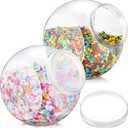 Willinglong 2 Pcs Plastic Candy Jar with Lid 192 oz/ 1.5 Gallon Large Slanted Storage Jar Clear Food Storage Canisters for Cookies Jelly Beans Snacks Candy Buffet Indoor Outdoor Wedding (White)