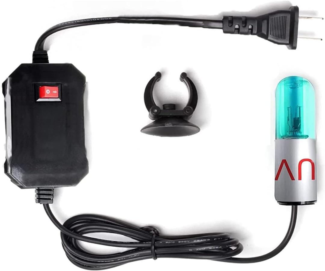 3W Aquarium Clean Light Fish Tank Algae Clean Light Green Water Clean Fish Tank Water Clean Lamp for Sump Pond Filter Tank (3W without Timer)