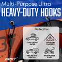 18 Inch Bungee Cords with Hooks - Heavy Duty Outdoor Black Bungee Cords with Carabiner Hooks - 6 Pack Small Bungie Cord Set - Strong Bungy Cords, Bunjee Straps with Clips
