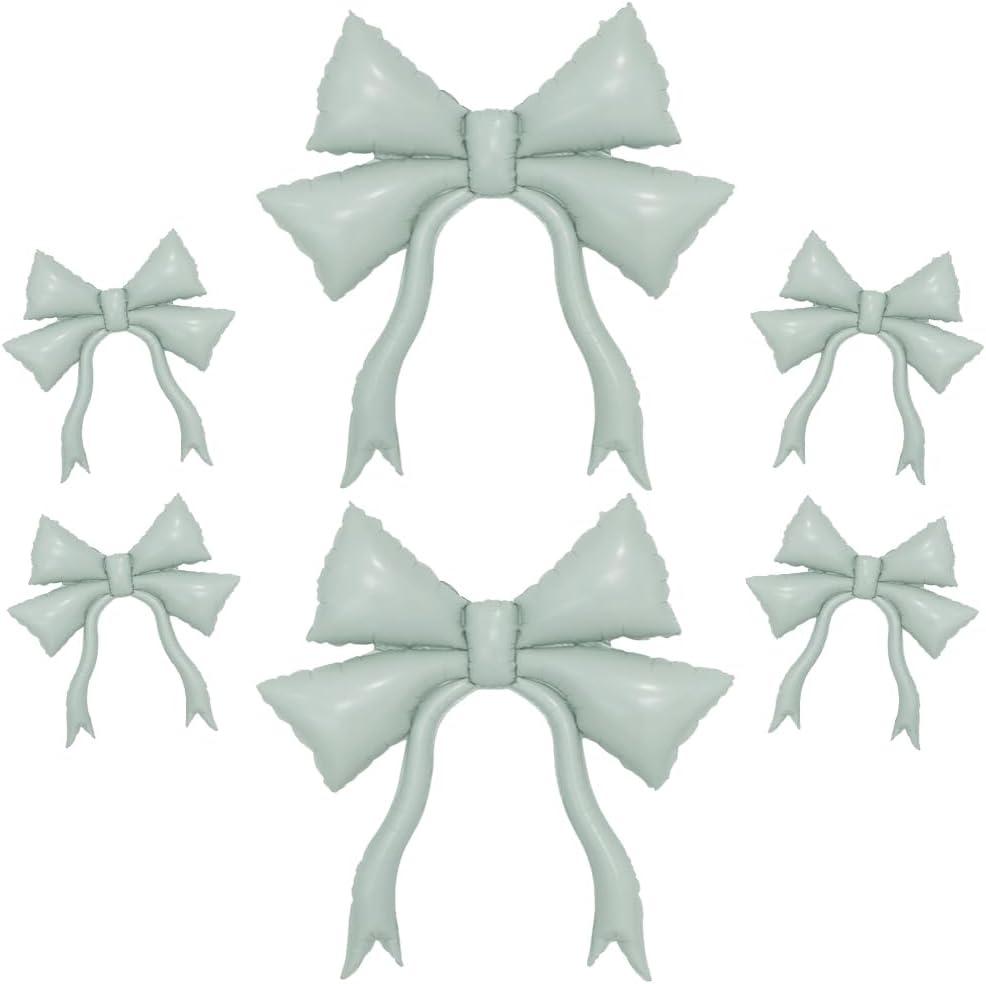 47 Inch Giant Mint Green Bow Helium Foil Balloons Small Size Mini Bow Knot Balloons Girl Bow Themed Party Decor for Bachelorette Wedding Baby Shower Birthday Party Decorations for Girls
